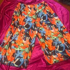 Horses curve size 3XL Vibrant Floral Wide-Leg Pants